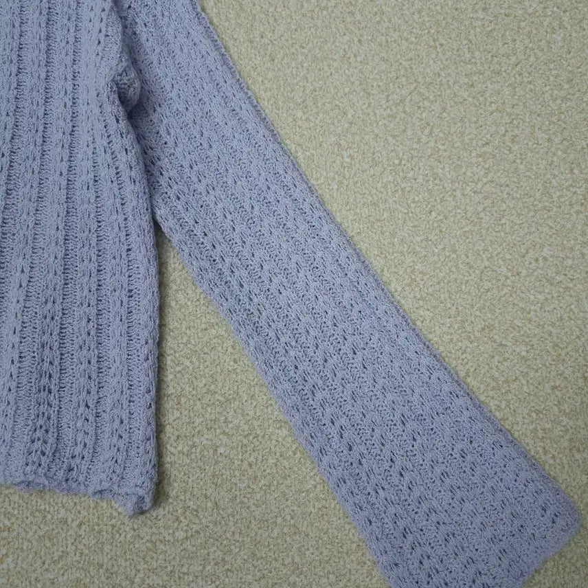 [SOLD OUT] (F)Mymyt 여성 브이넥 가디건 긴팔 그물 라이트퍼플