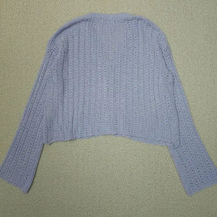 [SOLD OUT] (F)Mymyt 여성 브이넥 가디건 긴팔 그물 라이트퍼플