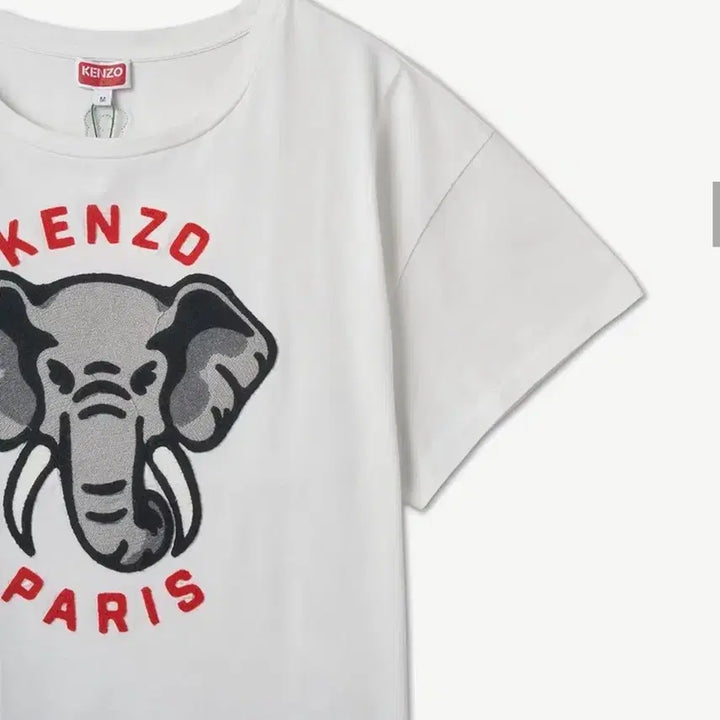 [BUNJANG] Kenzo Elephant Embroidered White Short Sleeve T-shirt / kenzo 겐조 코끼리 자수 화이트 반팔 반소매 티셔츠