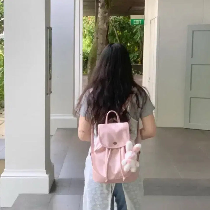 [BUNJANG] Olive Backpack Baby Pink / 올리베 백팩 베이비핑크 스나계 걸리