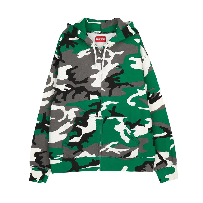 [SOLD OUT] [M] 슈프림 스몰 박스 집업 후드 스웨트셔츠 그린 카모 - 25FW