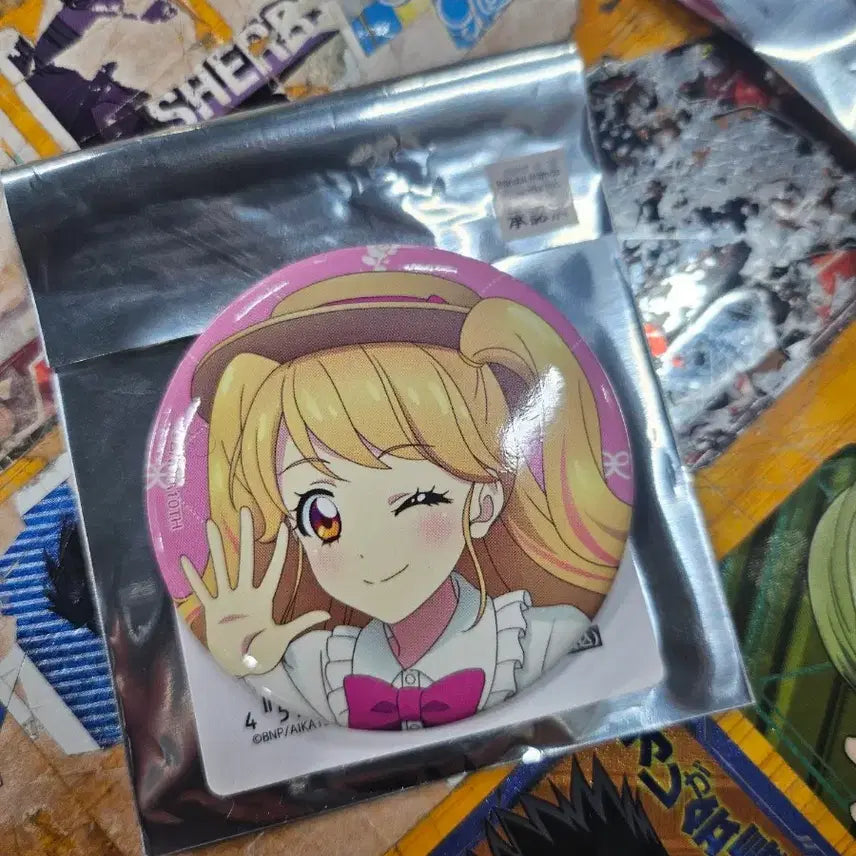 [SOLD OUT] 아이엠스타 아이카츠 컨트리 원피스 캔뱃지 보라 미르 하늘 판매