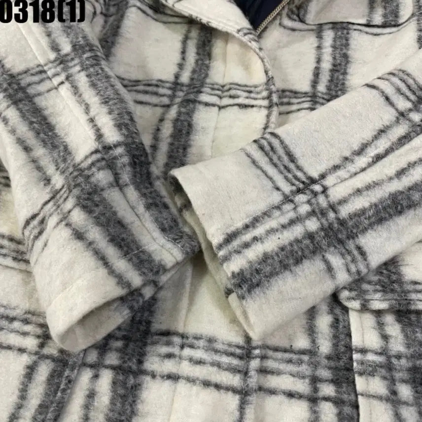 [BUNJANG] Mac &amp; Co Hooded Long Check Coat / 이태리 맥앤코 후드 롱 코트 S