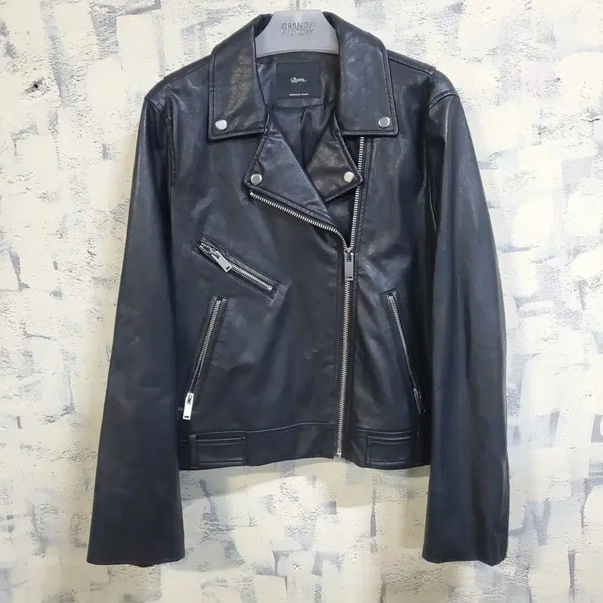 [BUNJANG] Roem Black Leather Rider Jacket (Size 88) / 로엠 블랙 레더 라이더 자켓 88