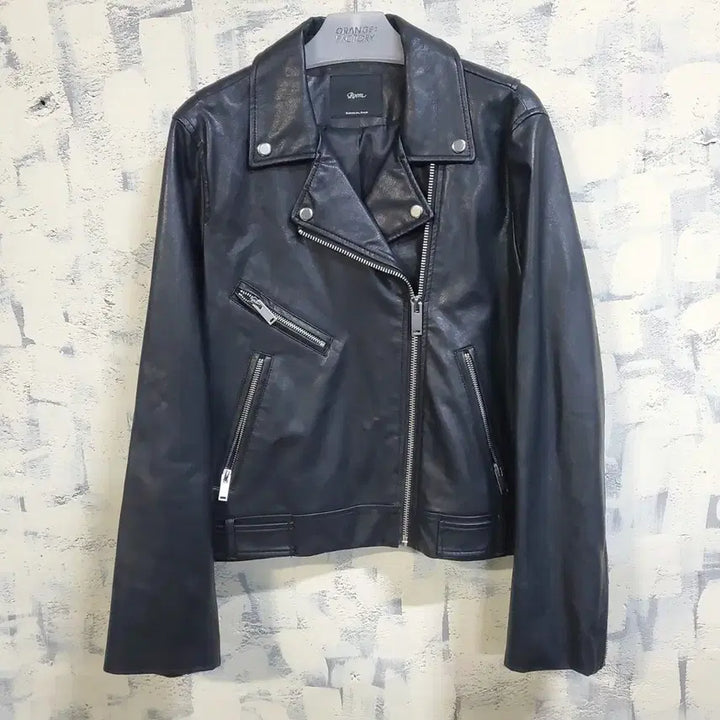 [BUNJANG] Roem Black Leather Rider Jacket (Size 88) / 로엠 블랙 레더 라이더 자켓 88