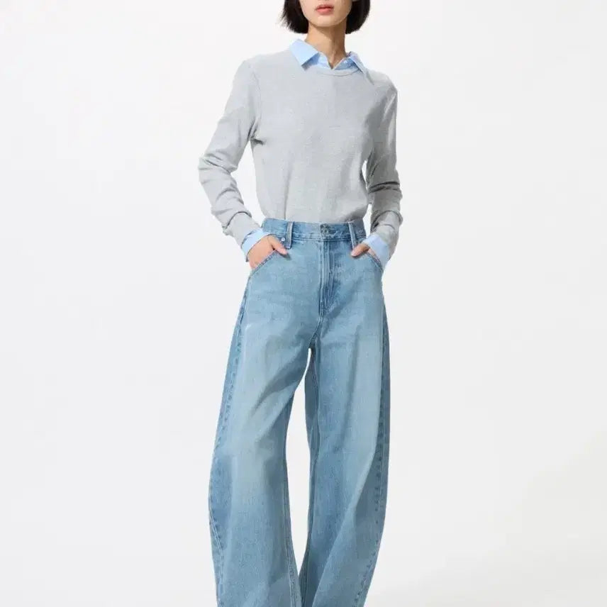 [BUNJANG] Uniqlo Tucked Curve Jeans 21 Short / 유니클로 배기커브진 21 숏기장