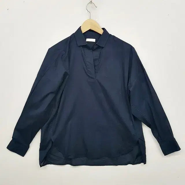 [BUNJANG] Earth Music Ecology Oversized Shirt Navy / Earth Music Ecology 오버핏 셔츠 네이비
