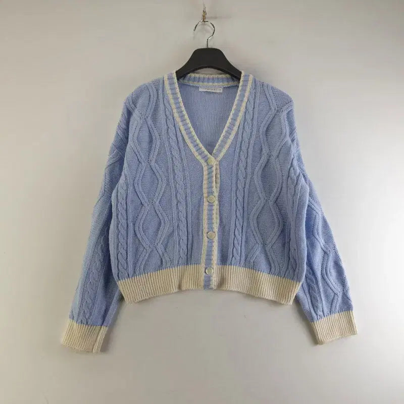 [BUNJANG] JEIKEI Blue V-Neck Knit Cardigan / JEIKEI 여성FREE 블루 V넥 니트 가디건 M3113