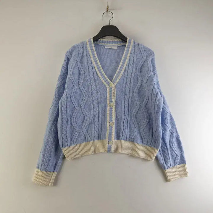[BUNJANG] JEIKEI Blue V-Neck Knit Cardigan / JEIKEI 여성FREE 블루 V넥 니트 가디건 M3113