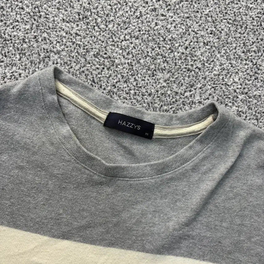 [BUNJANG] Hazzys Color Block Knit Long Sleeve T-shirt / 95 헤지스 배색 니트 긴팔티 60316J