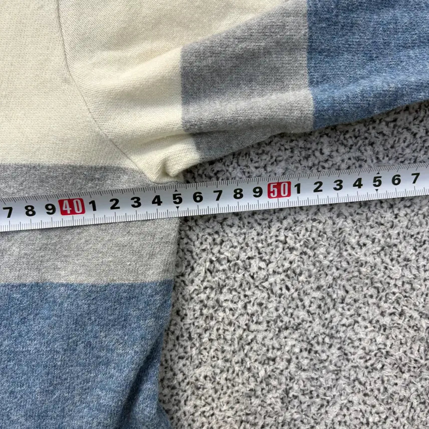 [BUNJANG] Hazzys Color Block Knit Long Sleeve T-shirt / 95 헤지스 배색 니트 긴팔티 60316J