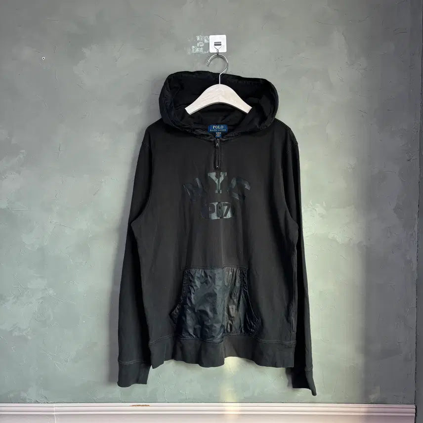 [BUNJANG] Polo Ralph Lauren NYC Half-Zip Hoodie / 폴로 랄프로렌 NYC 반집업 후드