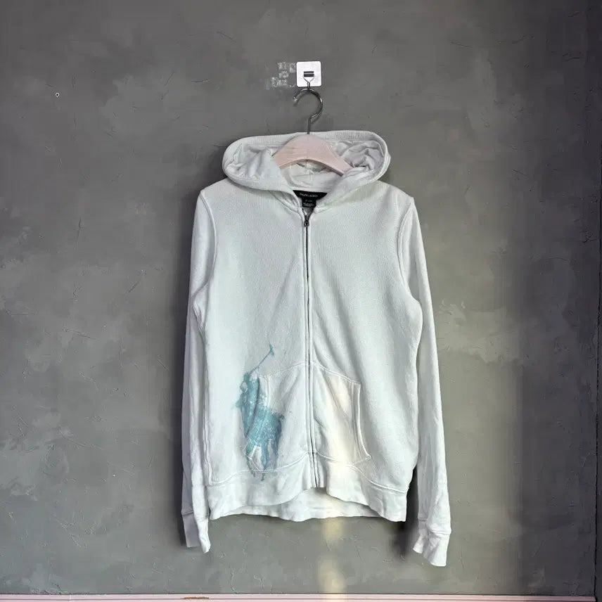[BUNJANG] Polo Ralph Lauren Big Pony Hoodie White / 폴로 랄프로렌 빅포니 후드집업 화이트