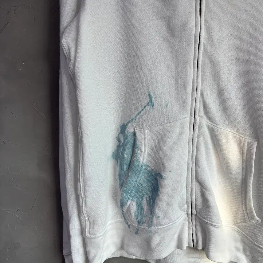 [BUNJANG] Polo Ralph Lauren Big Pony Hoodie White / 폴로 랄프로렌 빅포니 후드집업 화이트