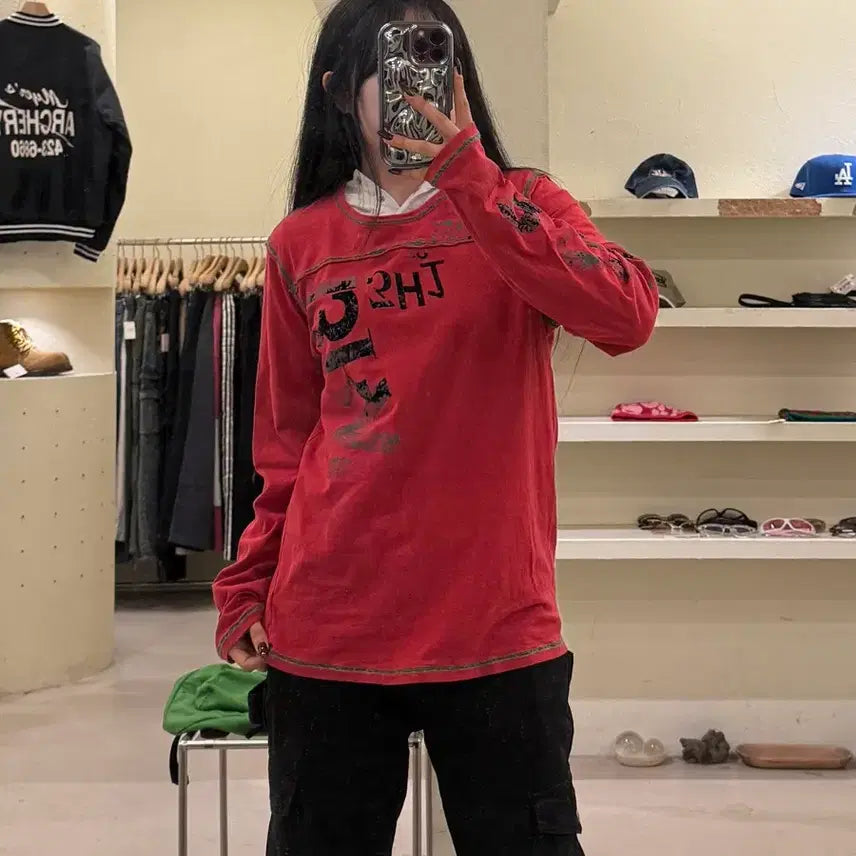 [BUNJANG] Diesel Graphic Washed Long Sleeve T-shirt / 디젤 그래픽 워싱 긴팔 티셔츠 U1127