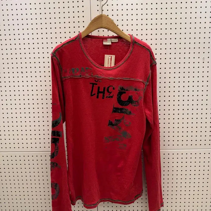 [BUNJANG] Diesel Graphic Washed Long Sleeve T-shirt / 디젤 그래픽 워싱 긴팔 티셔츠 U1127