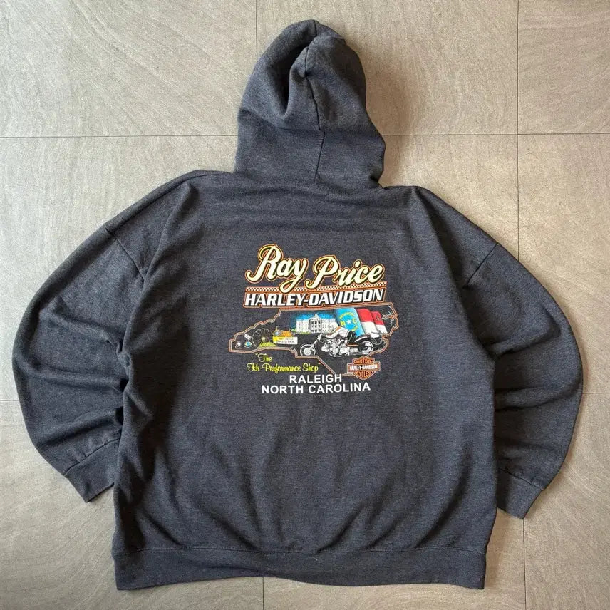 [BUNJANG] Harley-Davidson Dark Gray Hoodie / 할리데이비슨 다크 그레이 후디 후드티