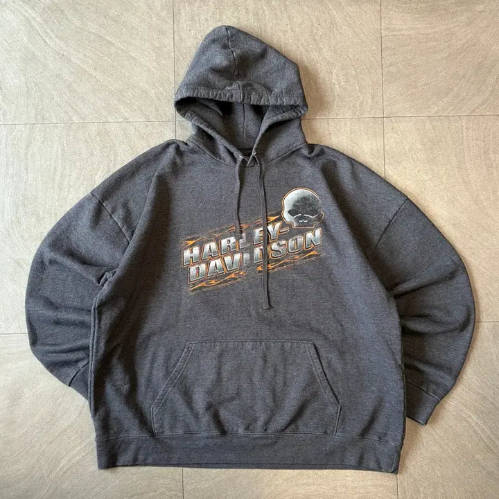 [BUNJANG] Harley-Davidson Dark Gray Hoodie / 할리데이비슨 다크 그레이 후디 후드티