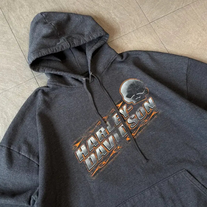 [BUNJANG] Harley-Davidson Dark Gray Hoodie / 할리데이비슨 다크 그레이 후디 후드티