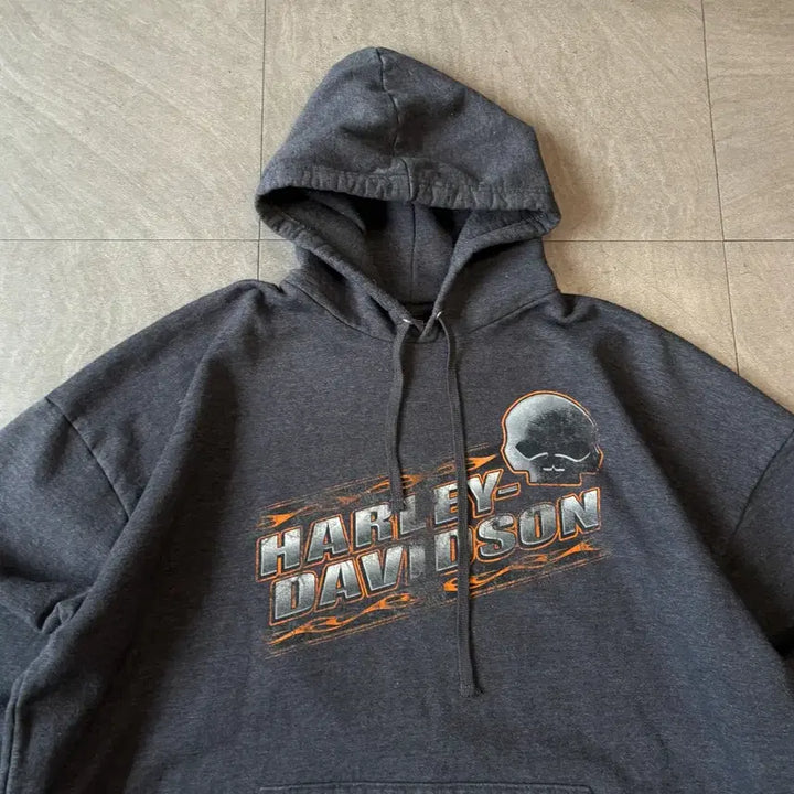 [BUNJANG] Harley-Davidson Dark Gray Hoodie / 할리데이비슨 다크 그레이 후디 후드티
