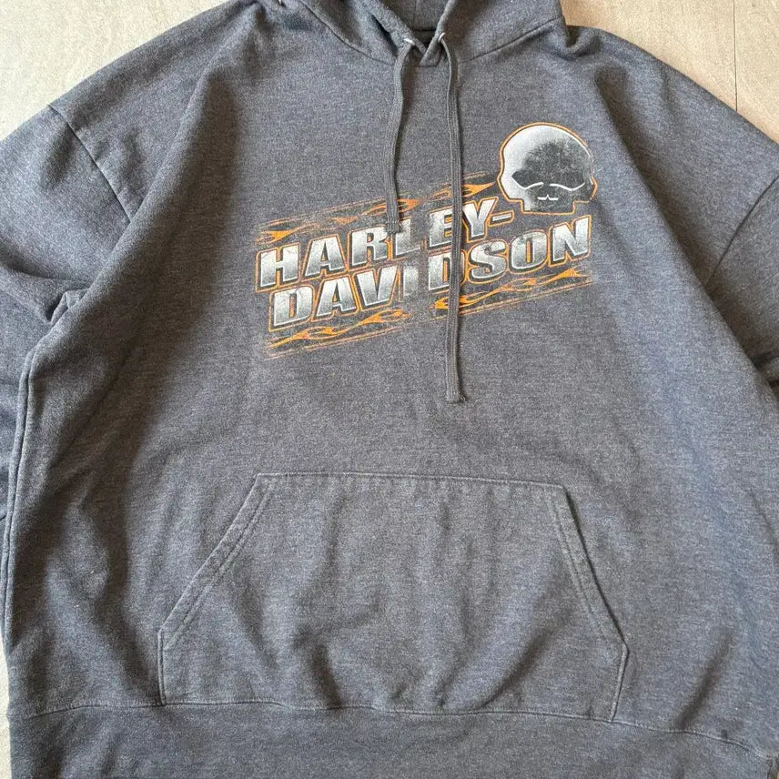 [BUNJANG] Harley-Davidson Dark Gray Hoodie / 할리데이비슨 다크 그레이 후디 후드티