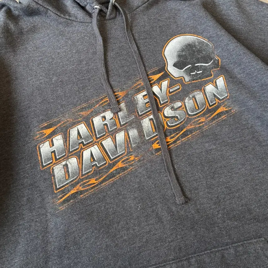 [BUNJANG] Harley-Davidson Dark Gray Hoodie / 할리데이비슨 다크 그레이 후디 후드티