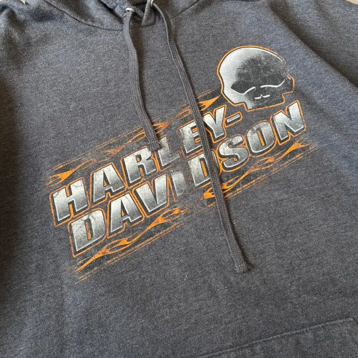 [BUNJANG] Harley-Davidson Dark Gray Hoodie / 할리데이비슨 다크 그레이 후디 후드티