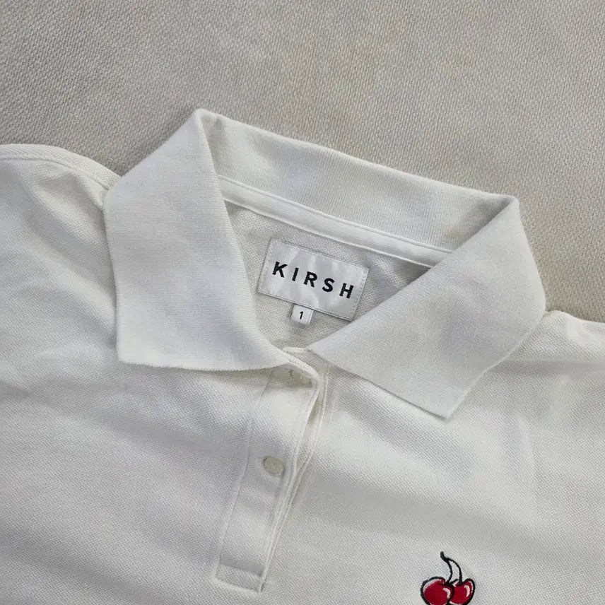 [BUNJANG] Kirsh Crop Cherry Short-Sleeve Polo Shirt / [1] 키르시 크롭 체리 반팔 카라티 0220J