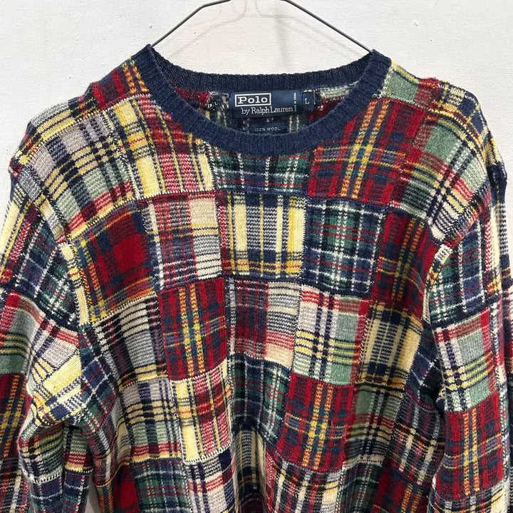 [BUNJANG] Polo Ralph Lauren Check Pattern Wool Knit Sweater / 폴로 랄프로렌 체크패턴 울니트