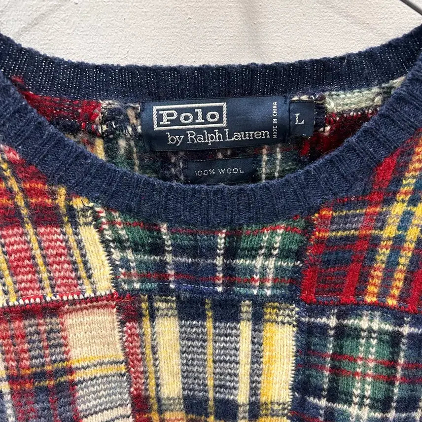 [BUNJANG] Polo Ralph Lauren Check Pattern Wool Knit Sweater / 폴로 랄프로렌 체크패턴 울니트