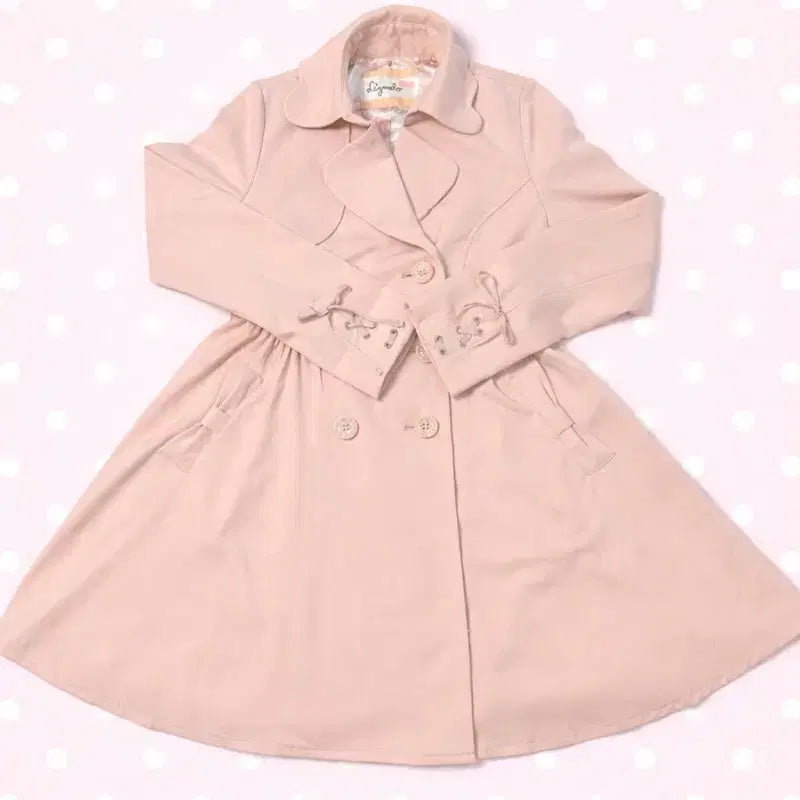 [BUNJANG] Liz Lisa Lizmelo Ribbon Pink Trench Coat / 리즈리사 리즈멜로 리본 핑크 트렌치 코트