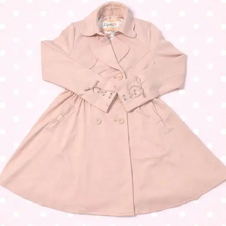 [BUNJANG] Liz Lisa Lizmelo Ribbon Pink Trench Coat / 리즈리사 리즈멜로 리본 핑크 트렌치 코트