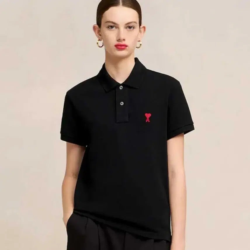 [BUNJANG] Ami Small Heart Logo Short Sleeve Polo Shirt / 아미 스몰 하트 로고 반팔 카라티 신상