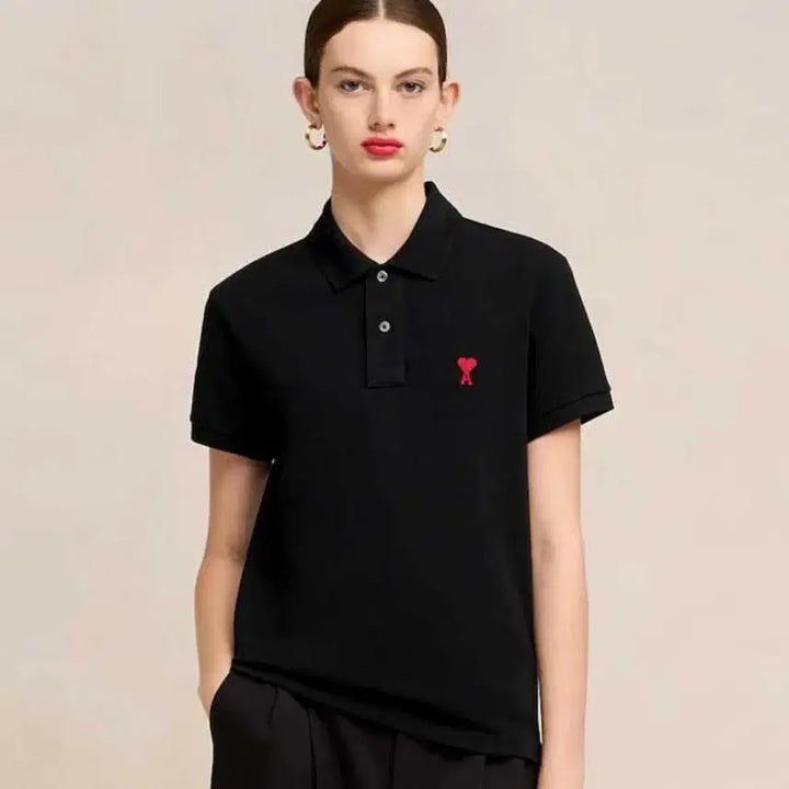 [BUNJANG] Ami Small Heart Logo Short Sleeve Polo Shirt / 아미 스몰 하트 로고 반팔 카라티 신상