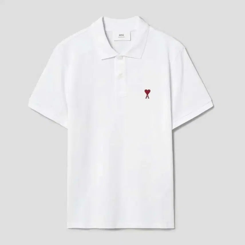 [BUNJANG] Ami Small Heart Logo Short Sleeve Polo Shirt / 아미 스몰 하트 로고 반팔 카라티 신상