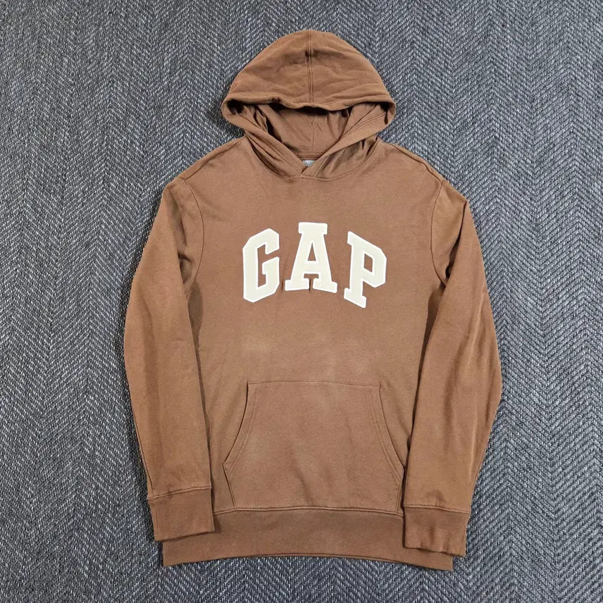 [BUNJANG] GAP Arch Logo Brown Pullover Hoodie / 갭 GAP 아치 로고 브라운 풀오버 후드티