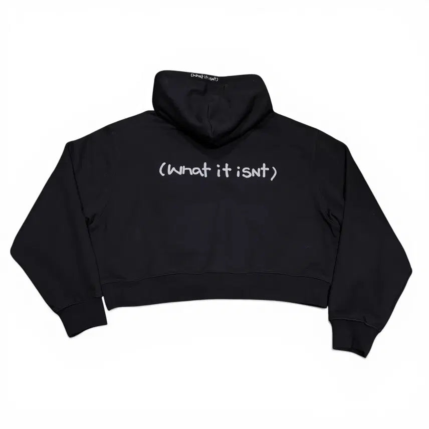 [BUNJANG] WomanFree What It Is Black Back Logo Hoodie / 우먼FREE 와릿이즌 블랙 백로고 후드티