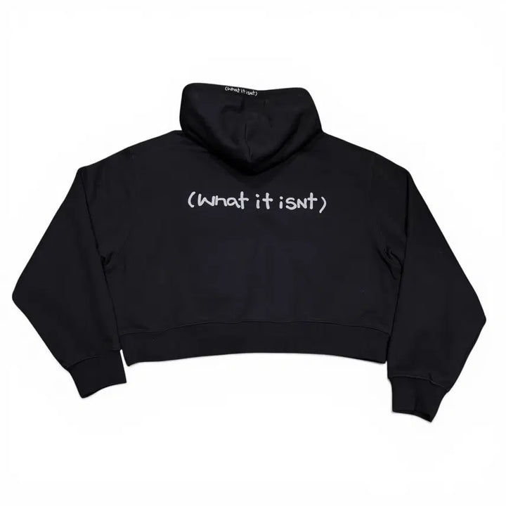 [BUNJANG] WomanFree What It Is Black Back Logo Hoodie / 우먼FREE 와릿이즌 블랙 백로고 후드티