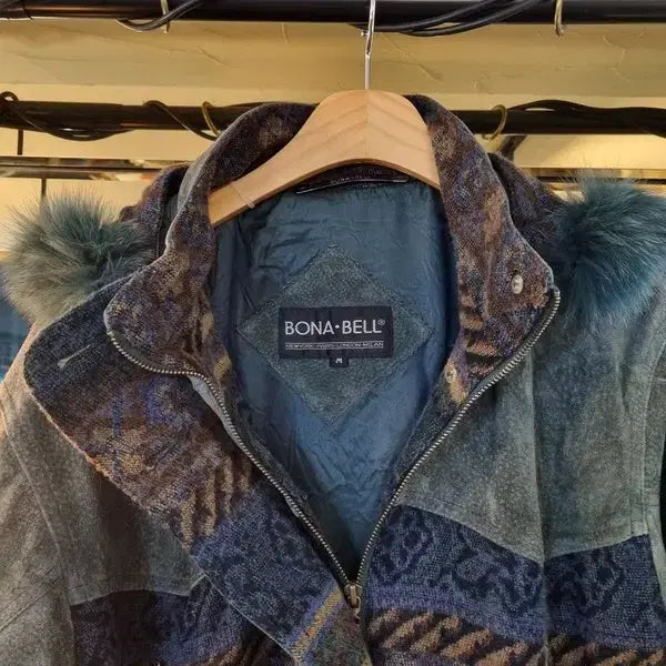 [BUNJANG] Vintage Donpi Suede Blanket Trimmed Coat / 빈티지 돈피 블랭킷 실사이즈 오버핏 77 털 트리밍코트