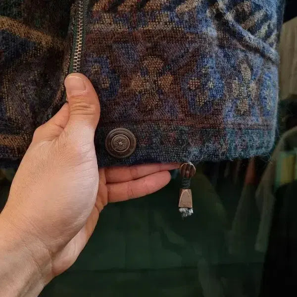 [BUNJANG] Vintage Donpi Suede Blanket Trimmed Coat / 빈티지 돈피 블랭킷 실사이즈 오버핏 77 털 트리밍코트