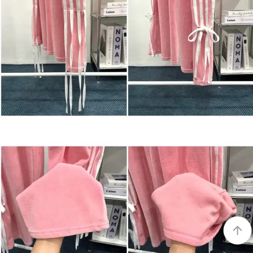 [BUNJANG] Pink Ribbon Wide Velour Velvet Pants / 핑크 리본 트랙 벨로아 벨벳 빅사이즈 와이드 팬츠 무배.