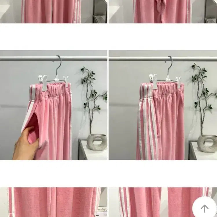 [BUNJANG] Pink Ribbon Wide Velour Velvet Pants / 핑크 리본 트랙 벨로아 벨벳 빅사이즈 와이드 팬츠 무배.