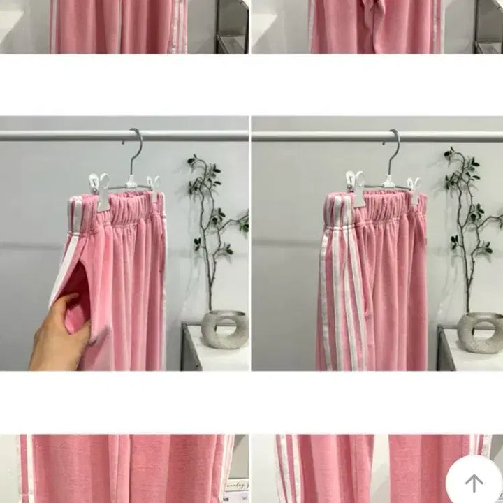 [BUNJANG] Pink Ribbon Wide Velour Velvet Pants / 핑크 리본 트랙 벨로아 벨벳 빅사이즈 와이드 팬츠 무배.