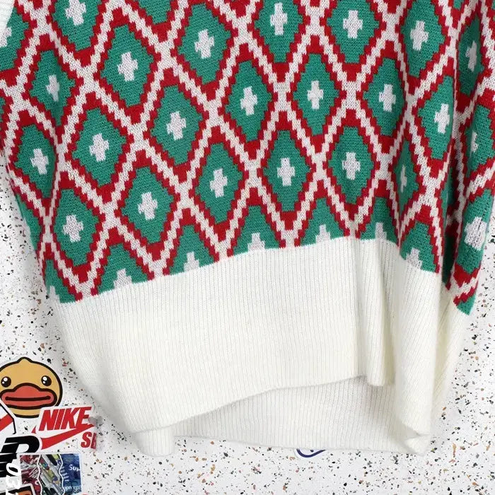[BUNJANG] Mayvin Diamond Pattern V-neck Knit Vest / 여성66 / 메이빈 국산 다이아패턴 브이넥니트조끼WT 9-33