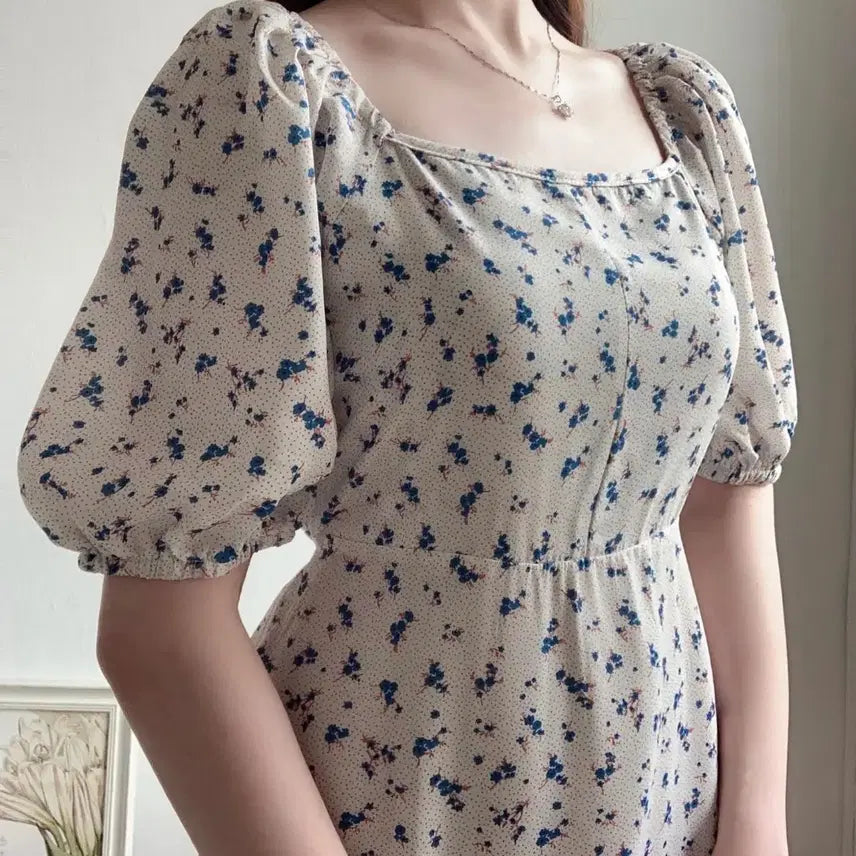 [BUNJANG] Floral Mini Short Sleeve Dress / 플라워 미니 반팔 원피스