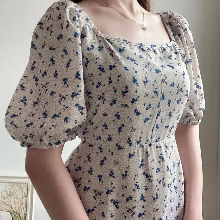 [BUNJANG] Floral Mini Short Sleeve Dress / 플라워 미니 반팔 원피스