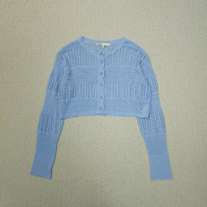 [BUNJANG] City Breeze Crochet Knit Cardigan / (F)시티브리즈 여성 가디건 긴팔 크롭 니트 크로셰 L3W2646