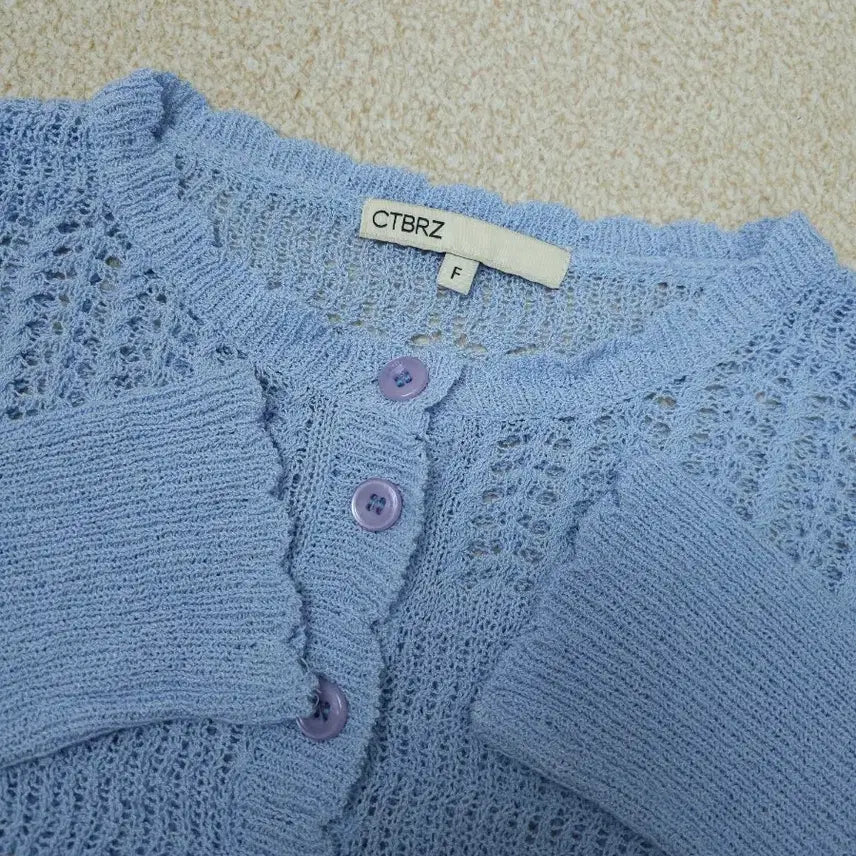 [BUNJANG] City Breeze Crochet Knit Cardigan / (F)시티브리즈 여성 가디건 긴팔 크롭 니트 크로셰 L3W2646