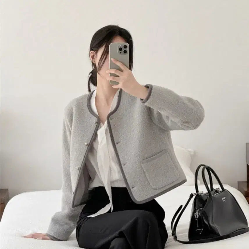 [BUNJANG] UUR Suede Alpaca Tweed Jacket / 유유알 uur suede alpaca tweed jacket