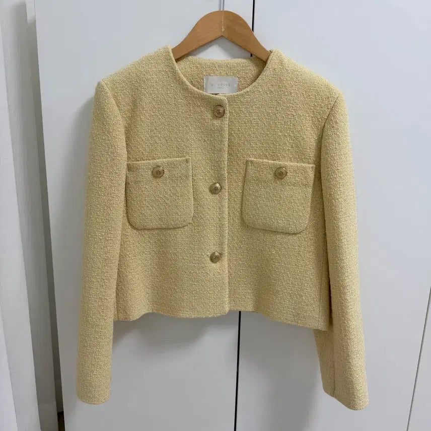 [BUNJANG] Tweed Jacket Yellow / 새상품) 금장 트위드 자켓 옐로우
